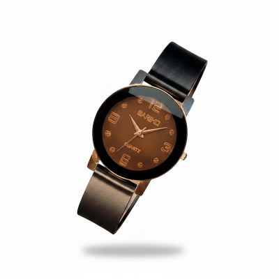 Picture of Black Belt New Fashionable stainless analogue Hand watches for women's Black 