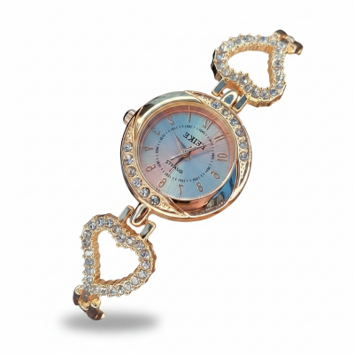 Picture of Stainless Steel  Rose Gold Simple & Elegant Design Rose Gold Analog Watch For Girls Gold 
