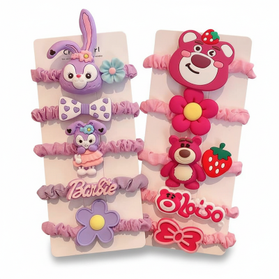 Picture of Stylish Addition - Cute Cartoon Big Rabbit Elastic Hair Band Child Lovely Bow Flowers Hair Band For Kids - Sustainable Choice Pink Int: One size