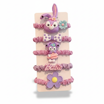 Picture of 5Pcs Kids Baby Hair Rubber Bands For Girls Purple Int: One size