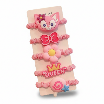 Picture of Cute Cartoon Big Rabbit Elastic Hair Band Child Lovely Bow Flowers Hair Band For Kids Pink Int: One size