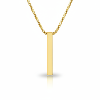 Picture of Refined Taste - New Trendy Simple Stainless Steel Cuban Golden Chain Necklace for Men - Men's Pendant - Durabilty Assured Gold 
