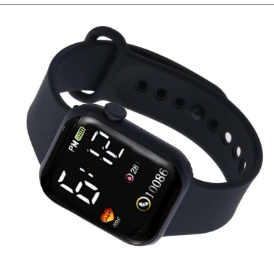 Picture of Digital Fashionable Luxury Silicon Belt Watch for Men Black 