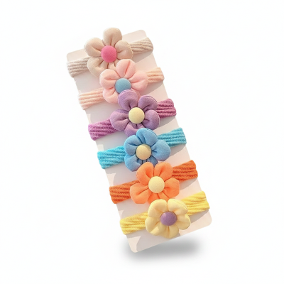 Picture of Stylish - Modern Vibe - Superb Quality - 6 pis Cute Flower Hair Bands For women - Trend and Needful - Understated Sophistication Multicolor Int: One size