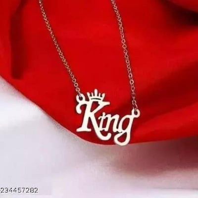 Picture of King Stainless Steel Square Triangle Chain Pendant Necklace For Men Silver 