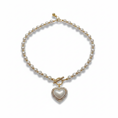 Picture of Stylish - Modern Vibe - Upscale Need - Korean Style New Crystal Heart shape Chain For Women/Girls - Sensible - Must Have Silver 