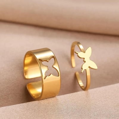 Picture of Unique Design Adjustable Couple Rings For Men Women-2Pcs  