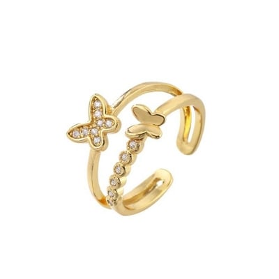 Picture of Indispensable -Quality And Durablity -Golden Crystal Alloy Finger Rings Set for Women- Innovative Preferble - Low Hassle and Maintanance Gold 