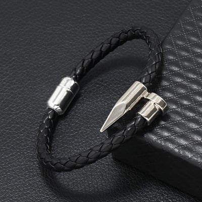 Picture of Strong Magnetic Clasp Bracelet For Men Silver 