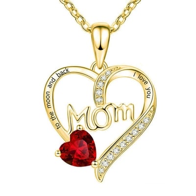 Picture of Heart Design Zircon Hollow Heart-shaped Neck Jewelry  Gift for mom  Adjustable