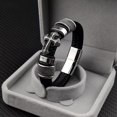 Picture of High Quality Magnetic Buckle Bracelet for Men Silver Adjustable