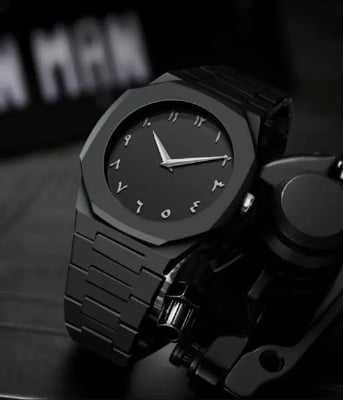Picture of Arabic plastic chain watch Black color 