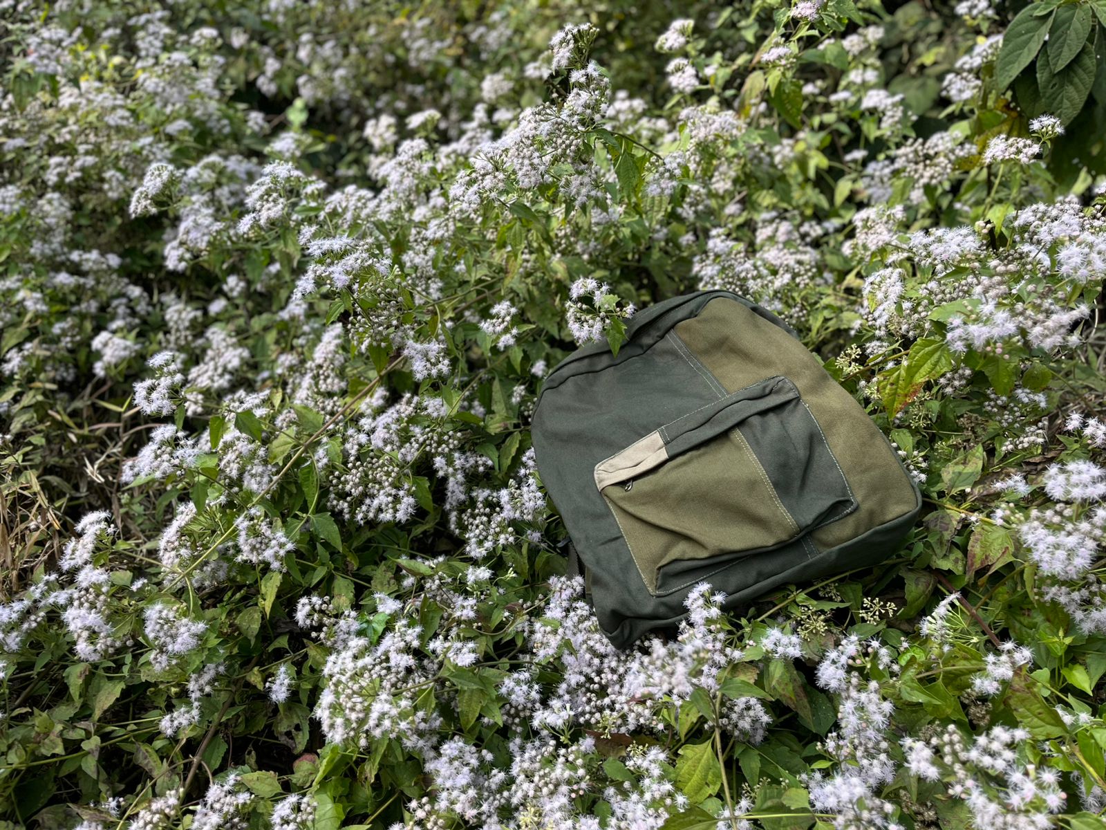 Picture of Vintage Canvas Backpack for Women Men Grunge Hippie Boho Patchwork Backpack College Book Bag Travel Casual Daypack