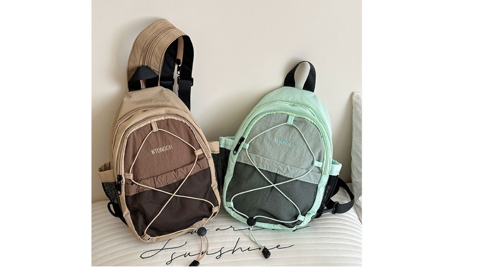 Picture of Personalized Crossbody Bag Sports Hiking And Mountaineering Bag Multi Functional And Versatile Chest Bag - Khaki