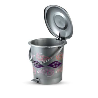 Picture of RFL Super Paddle Bin Silver | Durable Pedal Dustbin with Lid