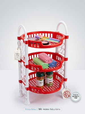 Picture of RFL 3-Tier Round Mini Rack – Compact Storage Organizer (40.5cm H x 25cm L x 23cm W)