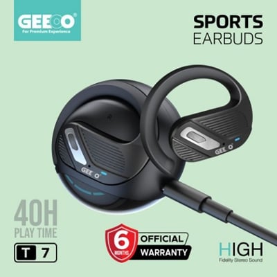 Picture of GEEOO T7 Fast Charging TWS with ENC - Black