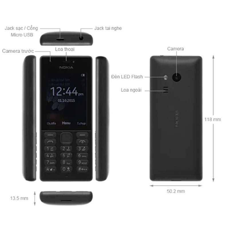 Picture of Nokia 216 (2016) Dual Sim Black Colour  JBL M3 speaker Free - Black