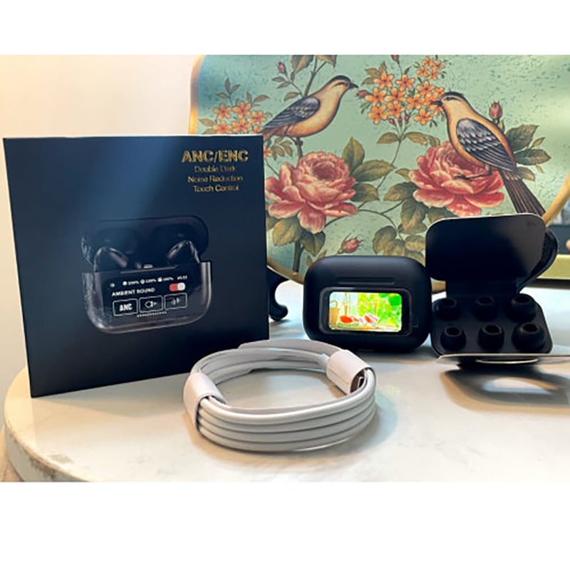 Picture of Airpods Pro New ANC/ENC A9 PRO 5th Generation Wireless Earbuds with LED Smart Touch Screen Display