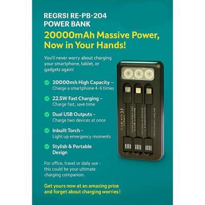 Picture of REGRSI RE‑PB‑204 Power Bank - Black