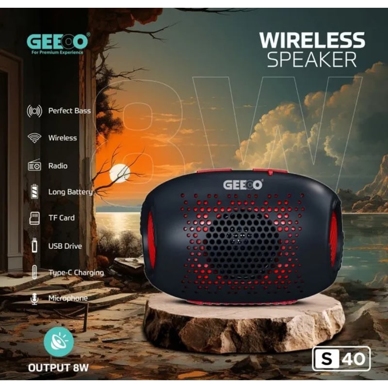 Picture of GEEOO S40 Portable Bluetooth Speaker.  - Multicolor