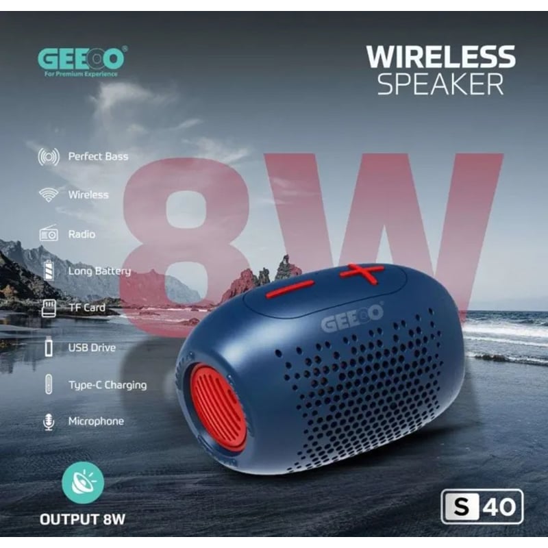 Picture of GEEOO S40 Portable Bluetooth Speaker.  - Multicolor