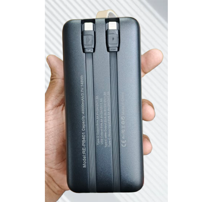 Picture of 🔋 REGRSI RE-PB401 Power Bank – 40000mAh বিশাল ক্ষমতার পোর্টেবল চার্জার🎶 সাথে ফ্রি JBL MP3 Speaker - Black