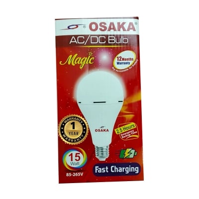 Picture of OSAKA 15 Watt ACDC Backup LED ECO Bulb Emergency White Lamp without Electricity 1 Year Warranty 15W AC/DC