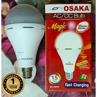 Picture of OSAKA 15 Watt ACDC Backup LED ECO Bulb Emergency White Lamp without Electricity 1 Year Warranty 15W AC/DC