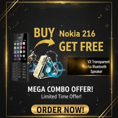 Picture of Nokia 216 and get a free V2 transparent Mecha Bluetooth speaker - Multicolor