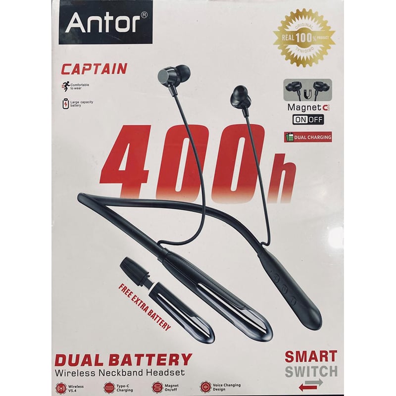 Picture of Antor CAPTAIN 400h ডুয়াল ব্যাটারি ওয়্যারলেস নেকব্যান্ড হেডসেট