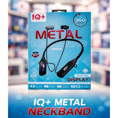 Picture of IQ+ Metal Neckband Wireless Earphone - Black