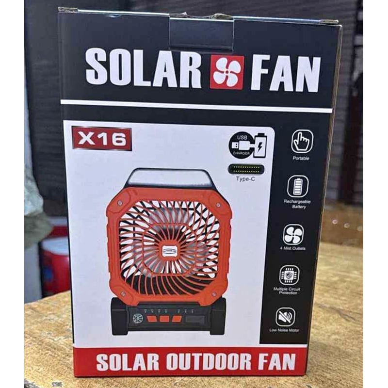 Picture of X16 Solar Rechargeable Fan - Orange