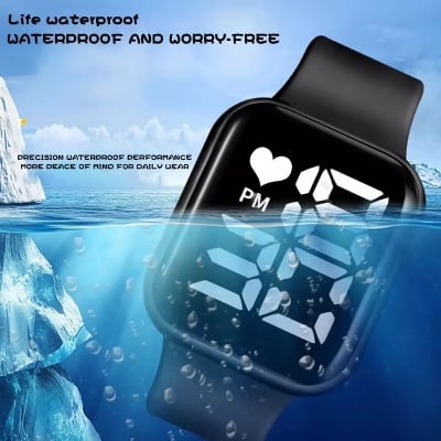 Picture of Sports Silicone Watch for Men 2021 New LED Digital Watch - Black