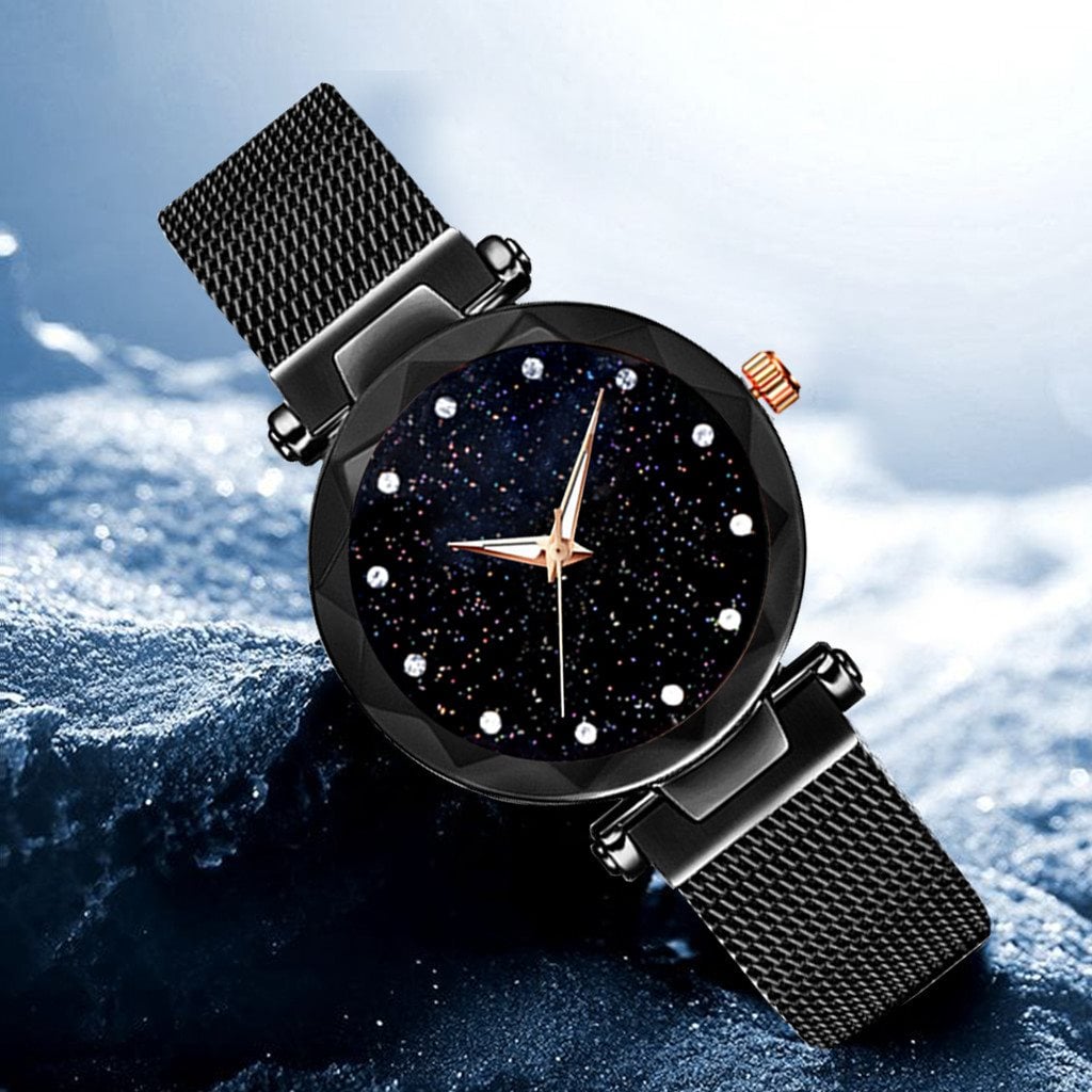 Picture of Women luxury watches ladies magnetic starry sky fashion watch - Black