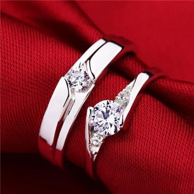 Picture of New Fashion Couple Rings Women Men Ring Heart Beat with love - Adjustable
