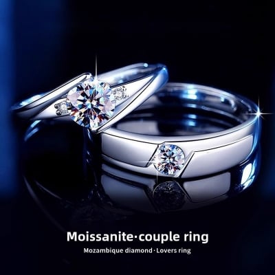 Picture of New Fashion Couple Rings Women Men Ring Heart Beat with love - Adjustable