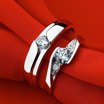 Picture of New Fashion Couple Rings Women Men Ring Heart Beat with love - Adjustable