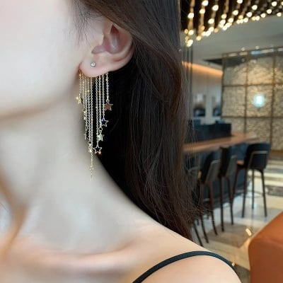 Picture of Uncommon Ear Ring For Woman Indian And Fashionable Ladies - Gold