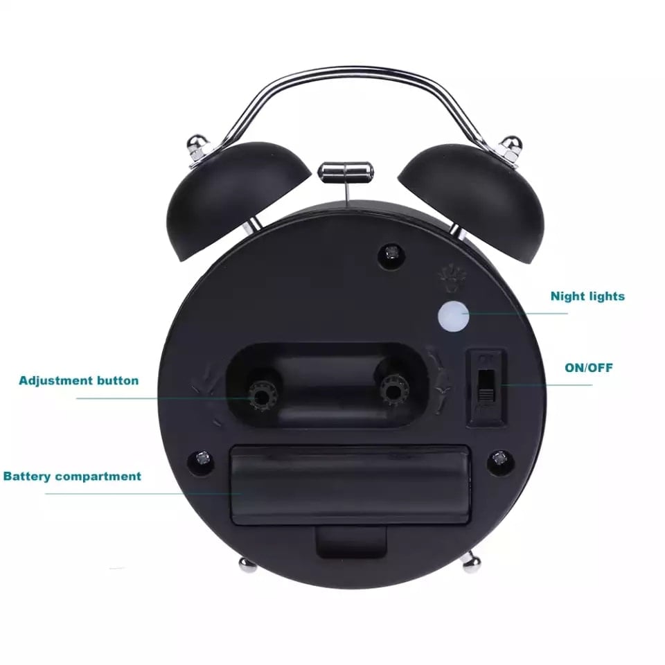 Picture of English digital Double Bell Alarm Clock Good Quyality - Black