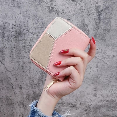 Picture of PU Leather Students Korean Style Leisure Mini Wallet Cute - Pink