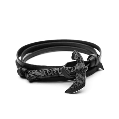 Picture of Anchor Bracelet for Men Rope Chain Bracelets Fashion Bracelets for Men Wristband Gift - Black
