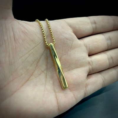 Picture of High Quality Men Fashion Jewellery Stainless Steel Round Chain Necklaces - Gold