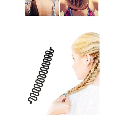 Picture of Fish Bone Hair Braiding French Braid Tool Roller - Black