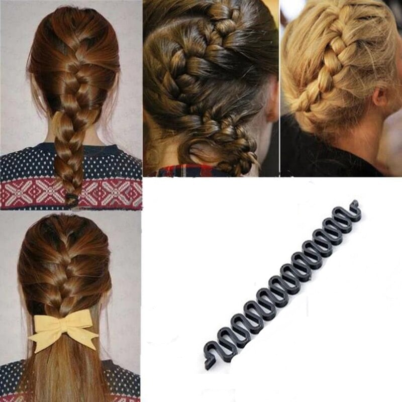 Picture of Monja French Hair Braiding Tool Centipede Braider Roller Hook With Magic Hair Twist Styling Maker DIY Accessories-Black - Black