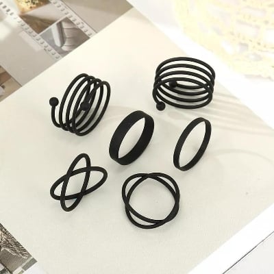 Picture of finger ring for women set - Black
