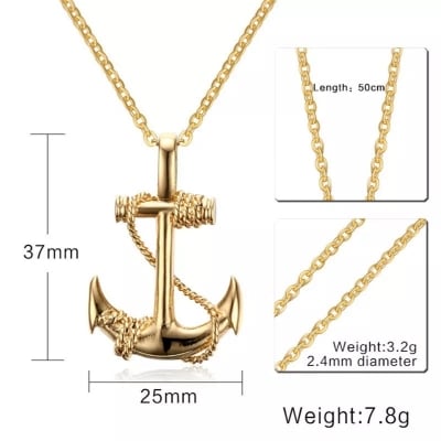 Picture of Man Necklaces Chain Pendants Punk Rock Unique for Male Pendant For Men/t//Men's Chain/Men's Necklace - Gold