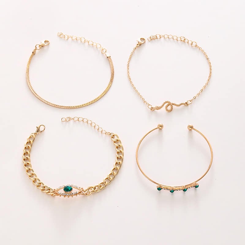 Picture of Women's Bracelet Set - Fashionable Jewelry Accessory - Gold