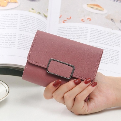 Picture of Small leather wallet for women - Maroon