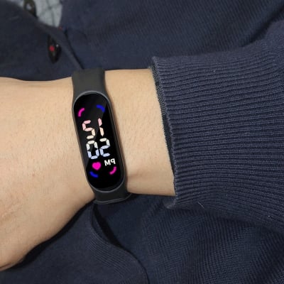 Picture of LED Sports Watch for men 30m Waterproof, Fashion LED Watch, Silicon New Touch Watch - Black